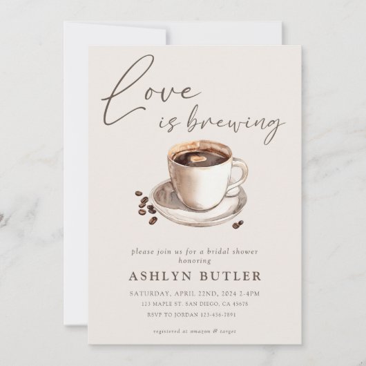 Liebe Braut Brauen Brautdusche Einladung (Vorderseite)