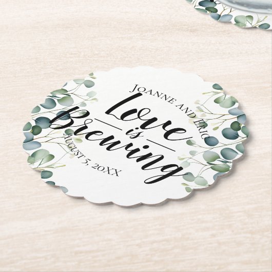 Liebe Braut Brauen Pub Custom Eukalyptus Untersetzer (angewinkelt)