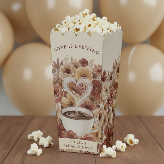 Liebe Braut Braunes Florales Kaffeeherz Geschenkschachtel