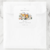 Liebe Braut Brause Hochzeitsshower Quadratischer Aufkleber (Tasche)