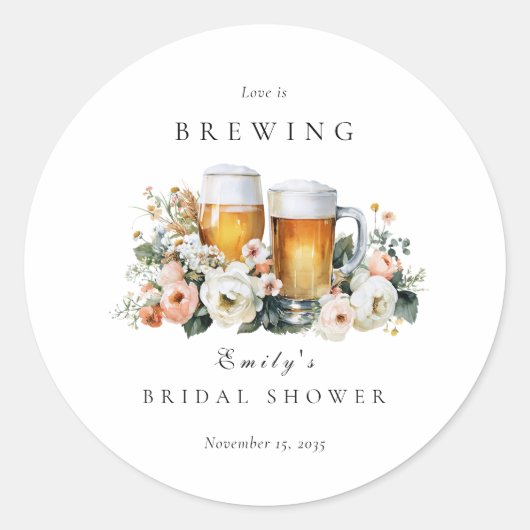 Liebe Braut Brause Hochzeitsshower Runder Aufkleber (Vorderseite)
