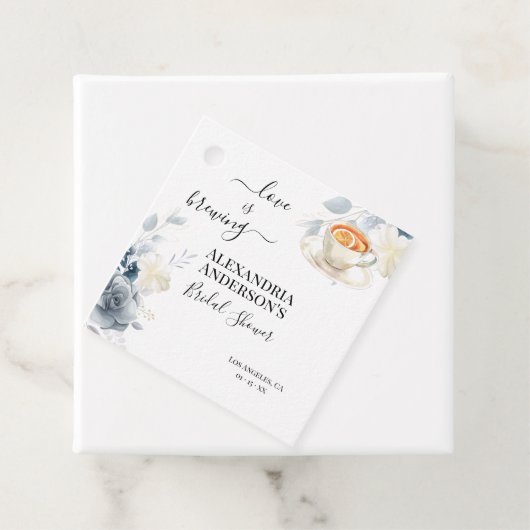 Liebe braut Brautparty Aquarellblume Geschenkanhänger (Beispiel)