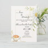 Liebe braut Brautparty Chrysanthemum Einladung (Stehend Vorderseite)