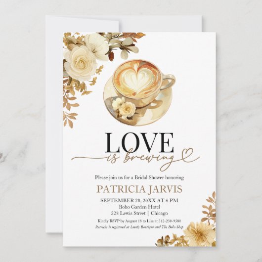 Liebe braut Brautparty Einladung (Vorderseite)