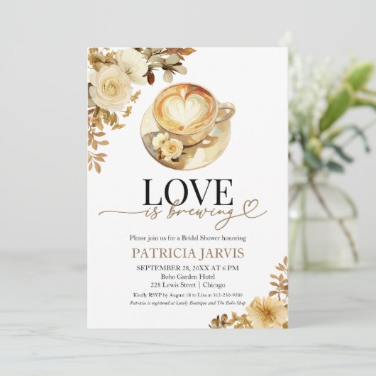 Liebe braut Brautparty Einladung (Stehend Vorderseite)