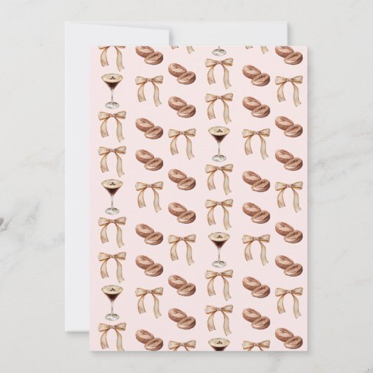 Liebe Braut Brautparty Espresso Martini Einladung (Rückseite)