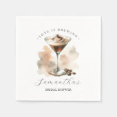 Liebe Braut Brautparty Espresso Martini Serviette (Vorderseite)