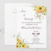 Liebe braut Brautparty Grünpflanzen Sonnenblumen Einladung (Vorne/Hinten)