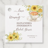 Liebe braut Brautparty Grünpflanzen Sonnenblumen Geschenkanhänger (Vorderseite)