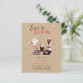 Liebe Braut BRAUTPARTY Kaffeetüftel INVIT (Stehend Vorderseite)