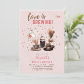 Liebe Braut BRAUTPARTY Kaffeetüftel INVIT Einladung (Stehend Vorderseite)