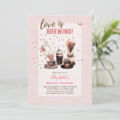 Liebe Braut BRAUTPARTY Kaffeetüftel INVIT Einladung (Stehend Vorderseite)