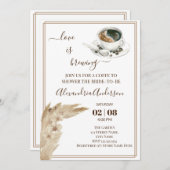 Liebe braut Brautparty Pampa Grass Invitati Einladung (Vorne/Hinten)