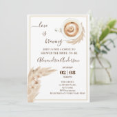 Liebe braut Brautparty Pampa Grass Invitati Einladung (Stehend Vorderseite)