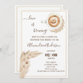 Liebe braut Brautparty Pampa Grass Invitati Einladung (Vorne/Hinten)