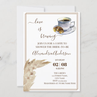 Liebe braut Brautparty Pampa Grass Invitati Einladung