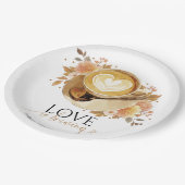 Liebe braut Brautparty Pappteller (Schrägansicht)