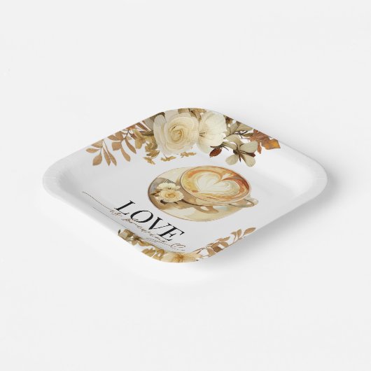 Liebe braut Brautparty Pappteller (Gewinkelt)