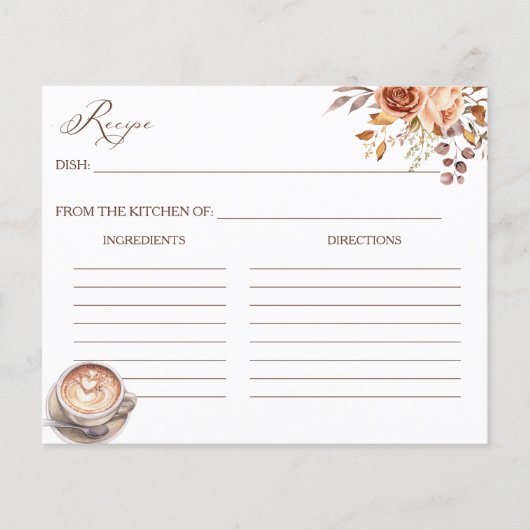 Liebe Braut Brautparty Rezept Karte (Vorderseite)