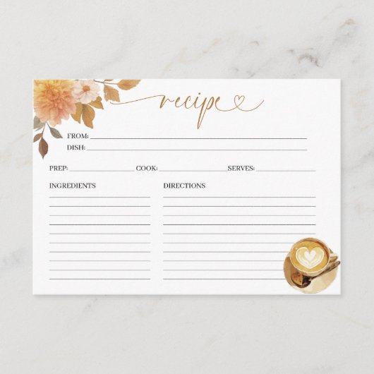 Liebe Braut Brautparty Rezept-Karte Begleitkarte (Vorderseite)