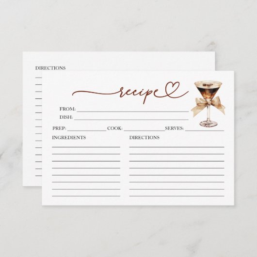 Liebe braut Brautparty-Rezeptorkarten (Vorne/Hinten)