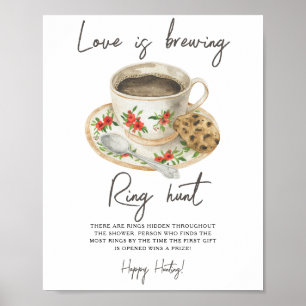 Liebe braut Brautparty Ring Jagd Spiel Poster