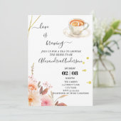 Liebe braut Brautparty Rose Einladung (Stehend Vorderseite)