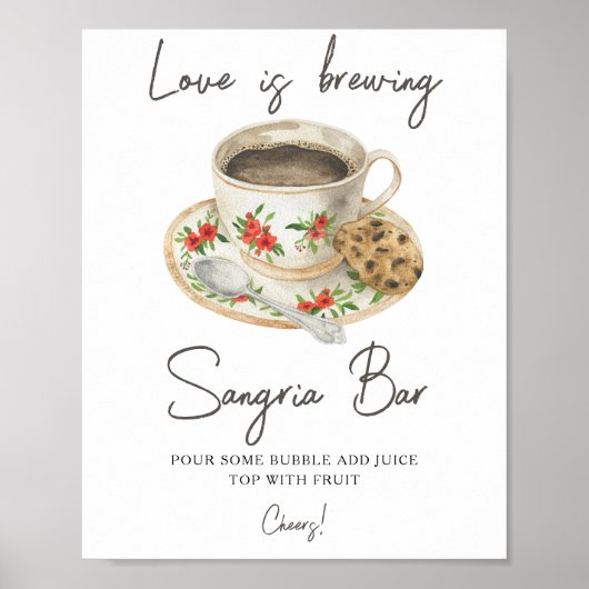 Liebe braut Brautparty Sangria Bar Poster (Vorne)