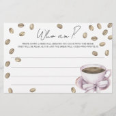 Liebe braut Brautparty Wer bin ich Spiel Briefpapier (Vorderseite)