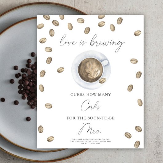 Liebe braut Brautparty wie viele Korken Poster