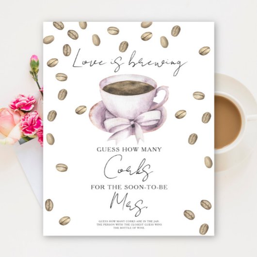 Liebe braut Brautparty wie viele Korken Poster