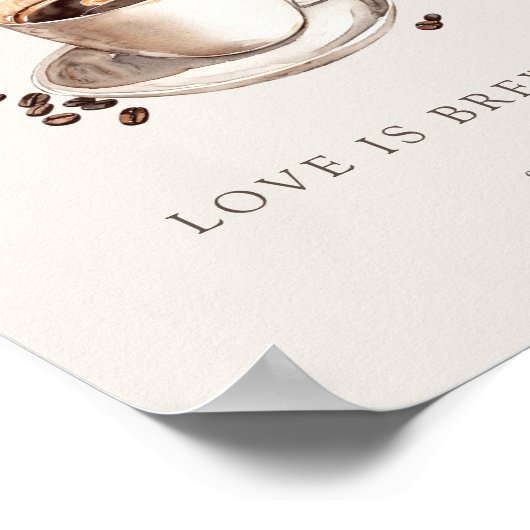 Liebe Braut Cofee Bar Sign Poster (Ecke)