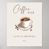 Liebe Braut Cofee Bar Sign Poster (Vorne)