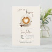 Liebe braut Coffee Brautparty in Einladung (Stehend Vorderseite)