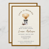 Liebe braut Coffee Brautparty in Einladung (Vorne/Hinten)