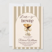 Liebe Braut Espresso Martini Bow Brautparty Einladung (Vorderseite)