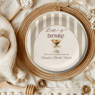 Liebe Braut Espresso Martini Bow Brautparty Pappteller