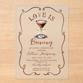 Liebe Braut Espresso Martini Brautparty Acryleinladungen (Vorderseite)