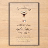 Liebe Braut Espresso Martini Brautparty Acryleinladungen (Vorderseite)