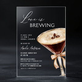 Liebe Braut Espresso Martini Brautparty Acryleinladungen