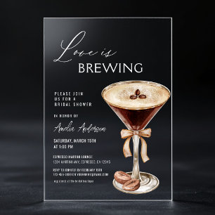 Liebe Braut Espresso Martini Brautparty Acryleinladungen