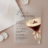 Liebe Braut Espresso Martini Brautparty Acryleinladungen