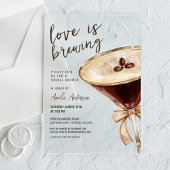 Liebe Braut Espresso Martini Brautparty Acryleinladungen