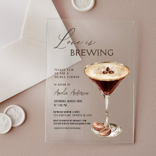 Liebe Braut Espresso Martini Brautparty Acryleinladungen