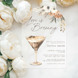 Liebe Braut Espresso Martini Brautparty Acryleinladungen