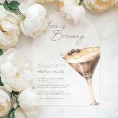 Liebe Braut Espresso Martini Brautparty Acryleinladungen