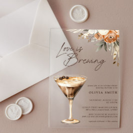 Liebe Braut Espresso Martini Brautparty Acryleinladungen