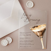 Liebe Braut Espresso Martini Brautparty Acryleinladungen