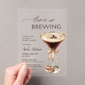 Liebe Braut Espresso Martini Brautparty Acryleinladungen (Insitu (Handheld))