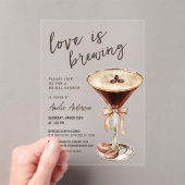 Liebe Braut Espresso Martini Brautparty Acryleinladungen (Insitu (Handheld))